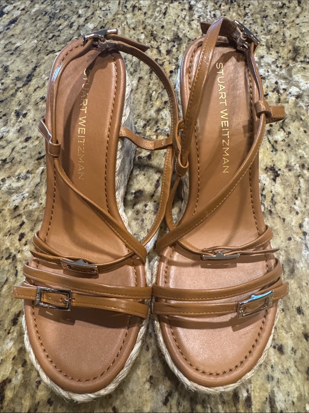 Stuart Weitzman Georgie Espadrille 85 Wedge Sandal.